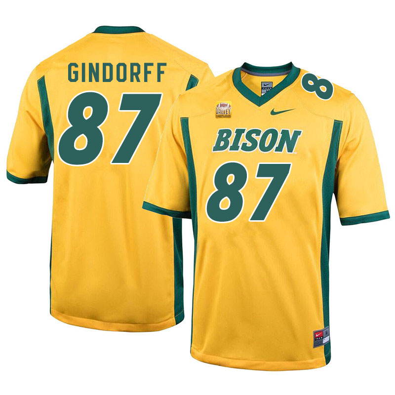 Men #87 Noah Gindorff North Dakota State Bison College Football Jerseys Sale-Yellow